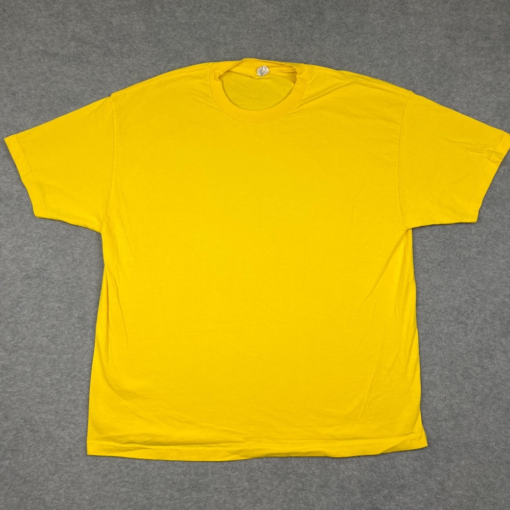 Alstyle Apparel T Shirt Mens 2XL Yellow Blank Short Sleeve Crew Neck Cotton Tee